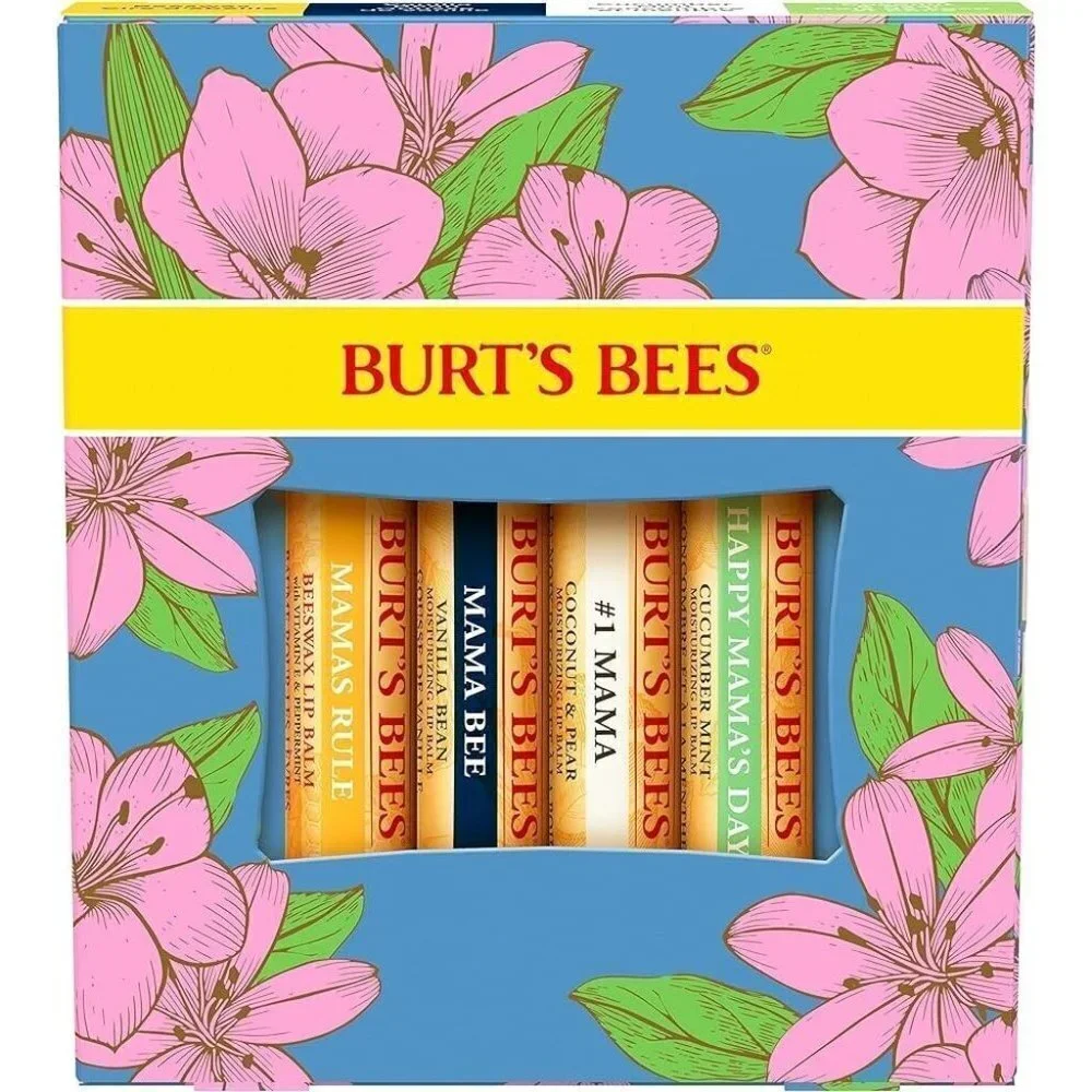 BURT'S BEES Lip Balm 4 Original Beeswax Cucumber Mint Coconut Pear Vanilla
